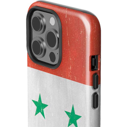 Syria Flag Distressed iPhone 14 Pro Impact Case